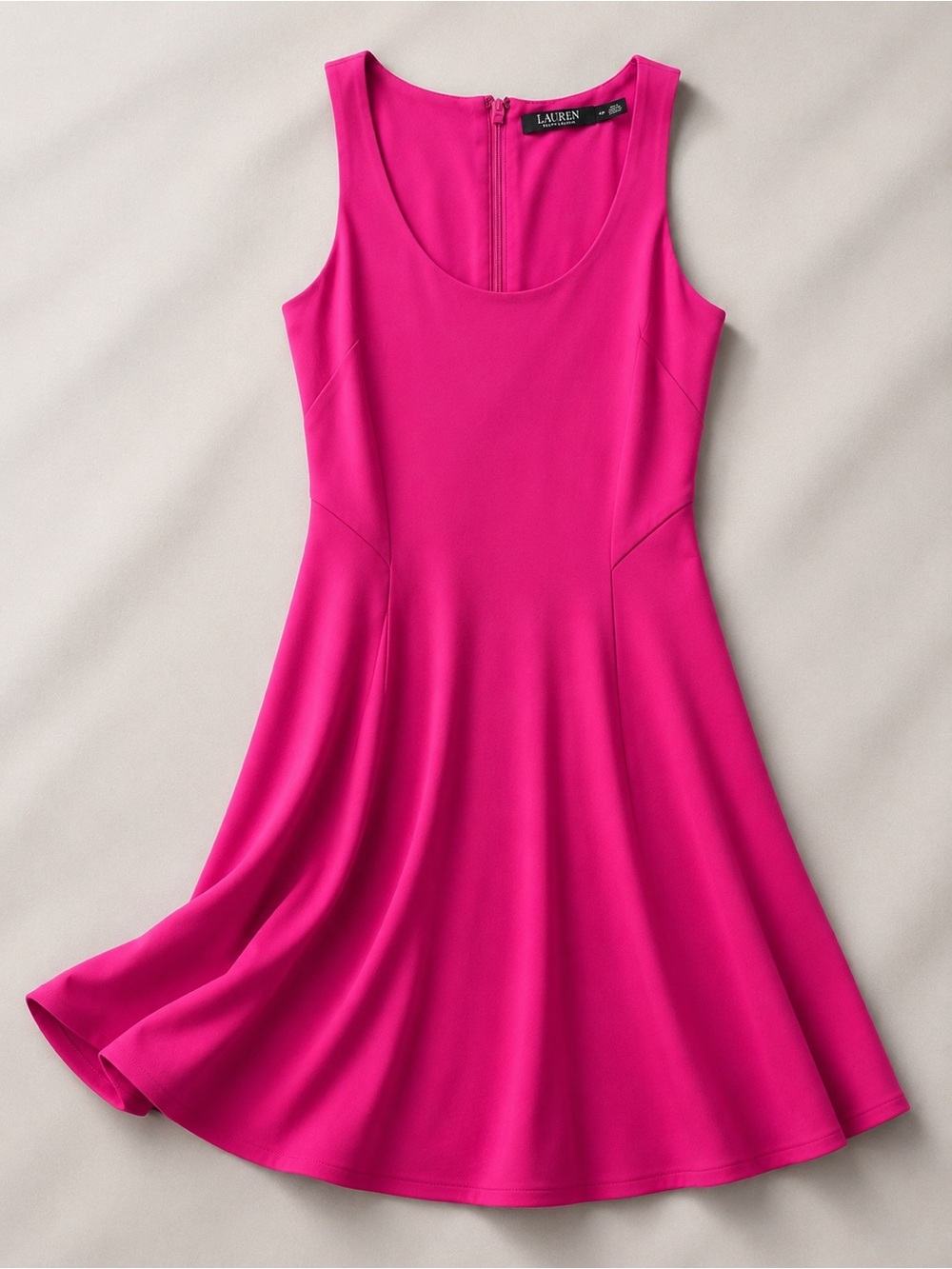 Lauren Ralph Lauren Fuchsia Pink Fit & Flare Dress Sleeveless Size 8